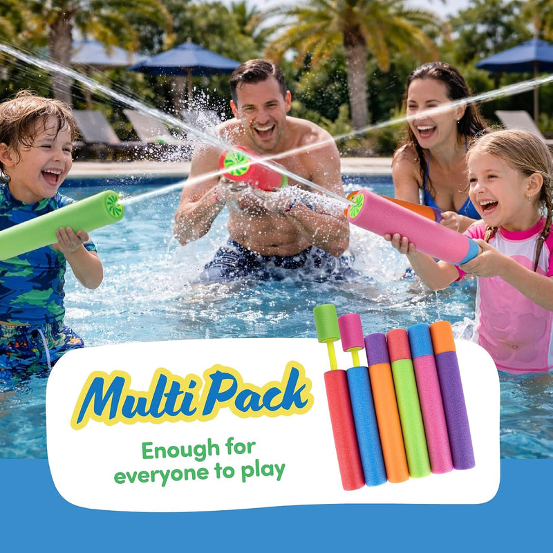 ArtCreativity Water Guns for Kids - 6 Pack - Swimming Pool Toys Water Squirter Gun - Fun Foam Water Blaster Pool Game Toys - Summer Beach Party Outdoor Activities for Kids Ages 4-8, 6-8, 8-10, 8-12