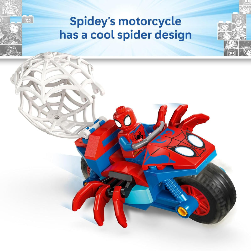 LEGO Marvel Spidey and Friends Spidey on Motorcycle vs. Rhino Toy for Kids Ages 4+ Birthday Gift