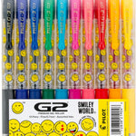 PILOT, G2 Premium Gel Roller Pens, G2 SmileyWorld Collection, Write Happier, 10 Pack Pouch, Fine Point 0.7 mm, Assorted