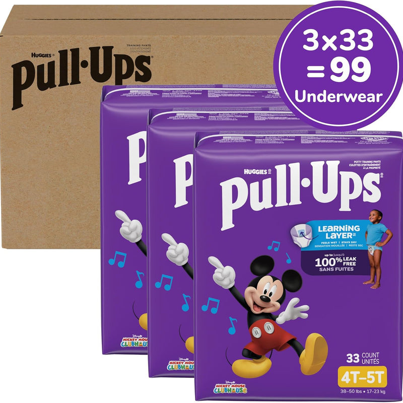 Pull-Ups Boys' Potty Training Pants, Size 4T-5T, 99 Count
