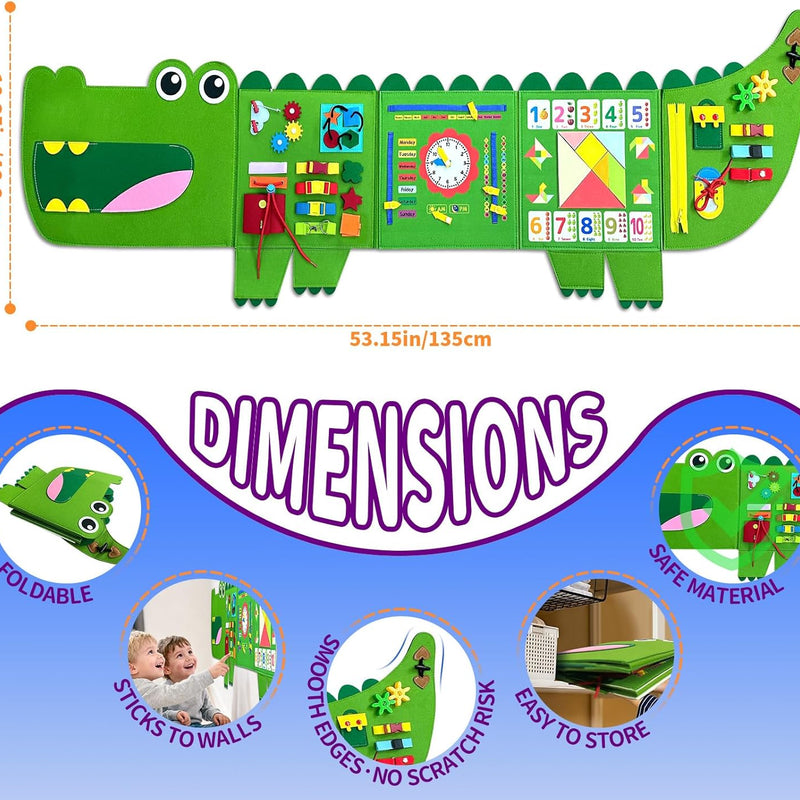 Montessori Busy Board for Toddlers 3-5: Sensory Wall Activity Center for Fine Motor & Cognitive Development