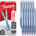 Sharpie S-Gel Gel Pens, Medium Point (0.7mm), Assorted Fashion Barrels, Black Ink, 12 Count - Office, Teacher, School Supplies