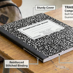 Trail maker (50 Pack Bulk Composition Notebooks, Wide Ruled Marble Cover, 200 Pages (100 Sheets), 9.75 x 7.5, Bulk School Supplies for Classroom, Office & School Donations
