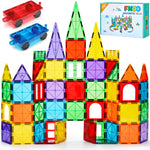 FNJO 100PCS Magnetic Tiles Building Blocks STEM Toy for Kids 3-10 Years Old