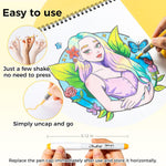 Ohuhu Acrylic Paint Markers Brush Tip: 48 Pack Automatic Ink Control Acrylic Markers High Opacity Paint Pens Water-Resistant Lightfast for Rock Painting 3D Prints Easter Eggs Wood DIY Crafts- Nahuku