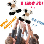 Hopearl Adorable Cow Plush Toy Floppy Dairy Cattle Soft Kawaii Cow Stuffed Animal Cute Birthday Holiday Gift for Boys Girls Kids Toddlers, 9''