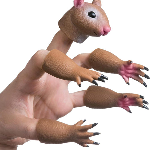 Novelty Squirrel Finger Puppet Tiny Hands Theater Prop | Durable, Low-Odor PVC for Gag Gifts, White Elephant Exchanges, and Easter Baskets | Hilarious Accessory for Adults & Kids' Skits, Story Time, and Screen-Free Play.