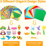 Mocoosy 224 Sheets Origami Paper Kit for Kids Ages 5-8 8-12, Folding Paper Set with Origami Book for Beginners, Art Craft Supplies for Boys Girls 9-12, Travel Game Car Road Trip Activities Toy Gifts