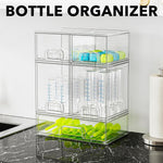 SpaceAid Bottle Storage Organizer Baby - Acrylic Bottles Station Organizer Container, Stackable Clear Drawers for Countertop, Vanity, Bathroom, Cabinet, Pantry Organization, 5 Pack, 2S2M1L, 15.4"H