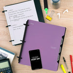Five Star Flex Refillable Notebook + Study App 1 Inch O-Rings Binder with Pockets Tabs and Dividers, 220 Sheet Capacity, Includes 60 Sheets 8.5" x 11" College Ruled Paper, Amethyst (29328AB6)
