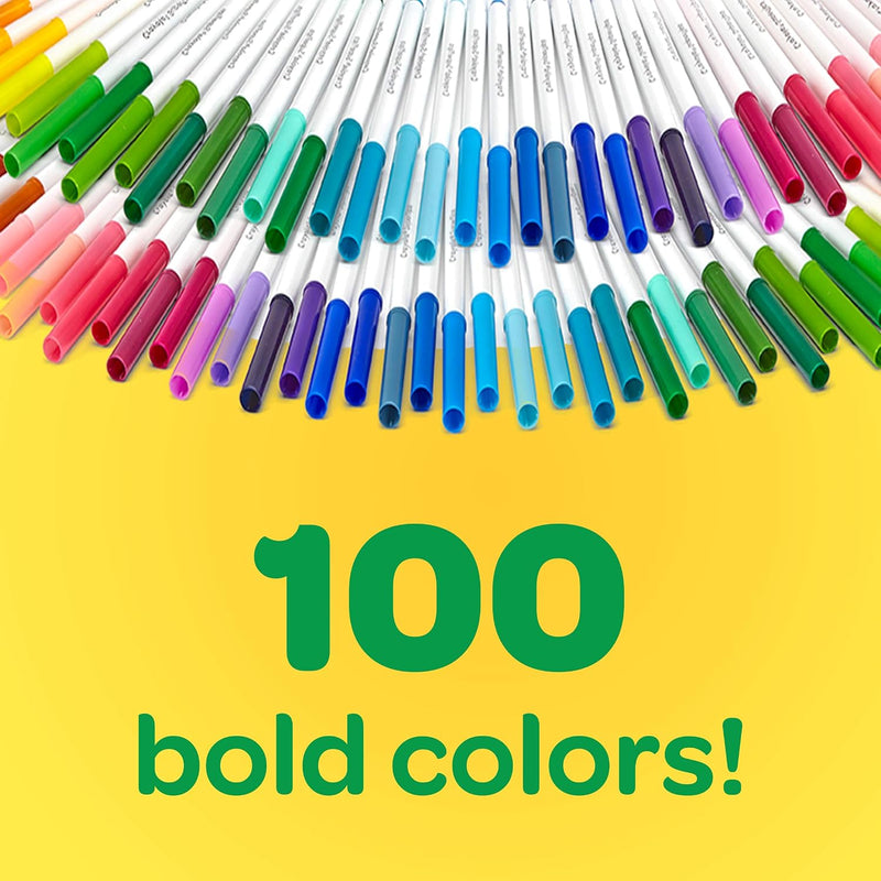 Crayola Super Tips Marker Set (100ct), Fine Point Washable Markers, Teacher Must Haves, Back to School Supplies for Kids & Adults, Art Supplies, Ages 3+