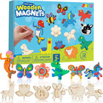 JOYIN 12 Wooden Magnet Creativity Arts & Crafts Painting Kit for Kids, Decorate Your Own Painting Gift for Halloween Crafts, Birthday Parties and Family Crafts, Party Favors for Boys Girls