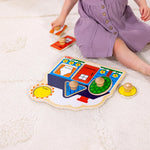 Melissa & Doug First Shapes Jumbo Knob Puzzle, Wooden Peg Puzzle, Ages 1+, Educational Toy for Shape Recognition