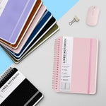 ABERLLS Lined Spiral Journal Notebook with 160 Pages, 8×5.7in, A5 Spiral Notebook, Journaling Notebooks for Work, School, Women, Men, College Ruled Spiral Notebook, Hardcover Leather Journals, Pink