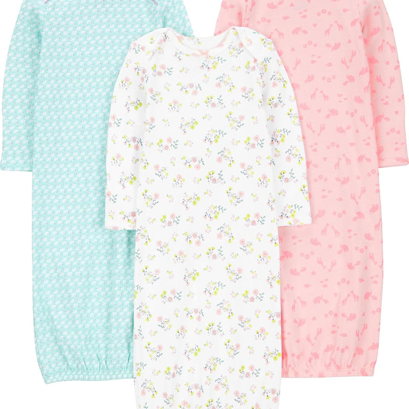 Simple Joys by Carter's Baby Girls' 3-pack Cotton Sleeper Gown