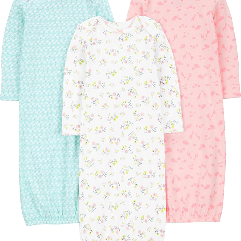 Simple Joys by Carter's Baby Girls' 3-pack Cotton Sleeper Gown