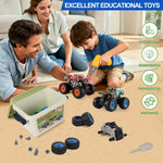 Take Apart Monster Truck Toys for Kids 3 4 5 6 7 8 Year Old Boys, STEM Educational Building Toys with Electric Drill & Storage Box Gift Birthday Christmas for Boys Girls Kids Toddlers
