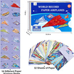 16-Design Paper Airplane Kit with FSC Certified Paper, Digital Manual, Perfect for Kids Ages 6-12.