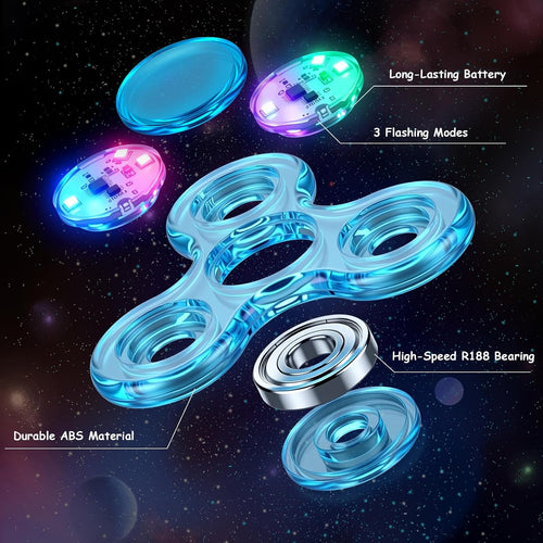 Figrol Fidget Toys 3 Pack,Light Up Fidget Spinner for Kids & Adults Stress Relief Calm Down,Sensory Toys for Kids with Autism ADHD Toys