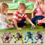 Gokeey Transformable Fidget Spinners - Eco-Friendly ABS Plastic, 4 Colors, Finger Gyros, Stress Relief Toys for Kids & Adults