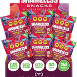 Shameless Snacks Berry Blast Gummy Candy Variety Pack & Fruit Snacks | Keto High Fiber Gummies, 3g Sugar 70 Cals - Gluten Free Vegan Bulk Treats for Kids & Adults