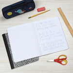 Oxford Primary Ruled Composition Notebooks, 9-3/4 x 7-1/2 Inches, Writing Practice for Kids, Grades K-2, Black Covers, 100 Sheets, 2 Pack (1002521)