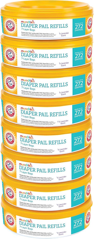Munchkin Arm & Hammer Diaper Pail Refills, Lavender, 8 Pack