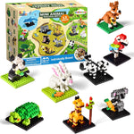 FUN LITTLE TOYS Mini Animal Building Blocks – 12 Pack, No Duplicates, Individually Boxed Zoo Sets for Kids 6-12, Party Favors, Classroom Prizes, Goodie Bag Stuffers & Easter Egg Fillers