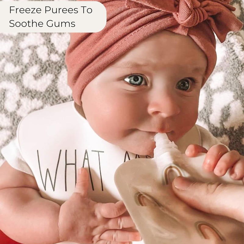 Hippypotamus Reusable Baby Food Pouches for Toddlers - BPA Free Food Grade - Dishwasher & Freezer Safe - Baby Food Containers - Refillable Squeeze Pouch For Applesauce & Yogurt - 12 Pack (Llamas)
