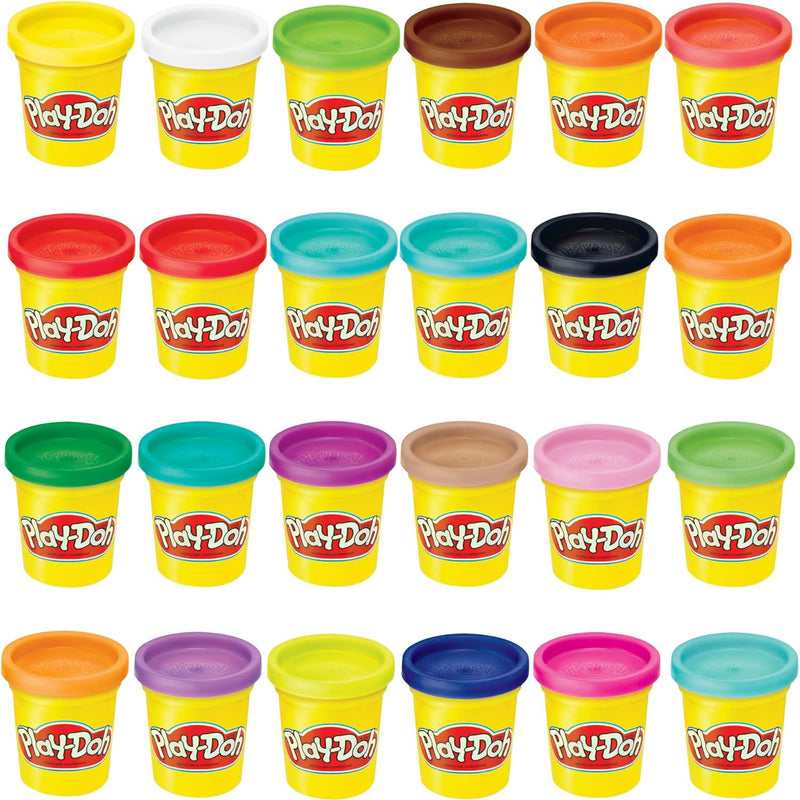 play-doh 24-pack case of colors, non-toxic, 3 oz cans for back to school classroom supplies and preschool toys