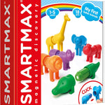 SmartMax My First Safari Animals STEM Magnetic Discovery Building Set with Soft Animals for Ages 1-5
