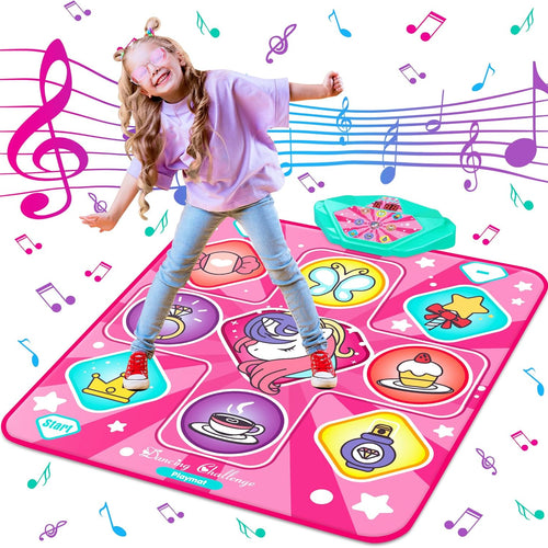 Dance Mat with LED Lights, Adjustable Volume, 5 Game Modes, Portable Music Dance Mat for Kids and Adults