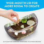 National Geographic light-up terrarium kit for kids with real plants, gemstones, and dinosaur toys - exclusive Amazon offer