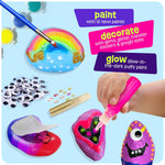 Dan&Darci kids' rock painting kit with glow-in-the-dark paints for creative art toys, ages 6-12.