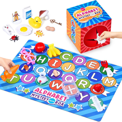 joycat mystery alphabet box for kids, 26 pcs letters sorting matching game activities