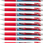 Pentel EnerGel Deluxe RTX Retractable Liquid Gel Pen, Medium Line, Needle Tip, Blue Ink, Box of 12 (BLN77-C), 0.7mm needle
