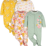 Gerber Baby Girls 4-Pack Sleep 'N Play Footie