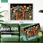 Vintage Wildflowers and Books 500-Piece Puzzle: Recycled Cardboard Jigsaw Challenge for Adults and Seniors