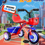 Stable Spider Toddler Tricycle for 1-5 Year Olds with Colorful Lighting, Large Basket & Thickened Noiseless Wheels