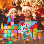 Mruikeny Magnetic Tiles Building Blocks for 3 4 5 6 7 8+ Years Old Boys Girls Colorful Magnet Stacking Toys Birthday Gift for Toddlers STEM Preschool Educational Construction Tiles Set