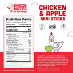 The New Primal Snack Mates, Chicken and Apple Stick - All Natural Chicken, High Protein and Low Sugar Kids Snack, Certified Paleo, Gluten Free, Lunchbox Friendly - 1 Count (Pack of 5)