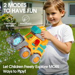 CreatiMachi Rechargeable Bubble Machine for Toddler, Lawn Mower Toy with Dual Play Modes and LED Lighting