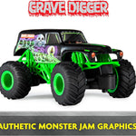 Grave Digger Official 1:24 Scale Remote Control Monster Truck for Kids, 2.4 GHz, 5 AAA Batteries