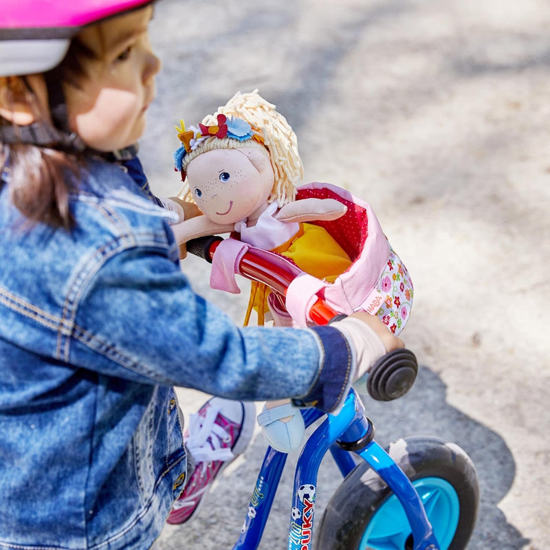 Haba Soft Doll Bike Seat for Plush Toys up to 15 inches, Easy Attachment and Removal