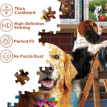 BenBen Puzzles for Adults 1000 Pieces, Dogs' Dinner Party, Dog Jigsaw Puzzle with Patterns on Back, Funny Animal Puzzle, Challenging Puzzles for Family Game Night, Home Décor