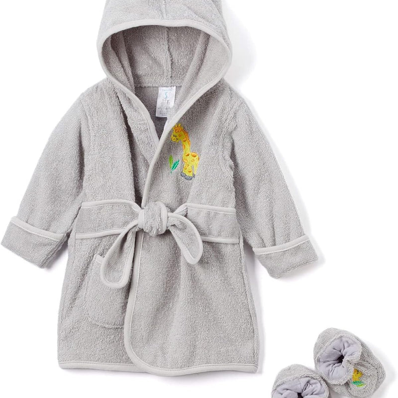 Spasilk 100% Cotton Hooded Terry Bathrobe with Booties Baby One Size Gifts — Shower