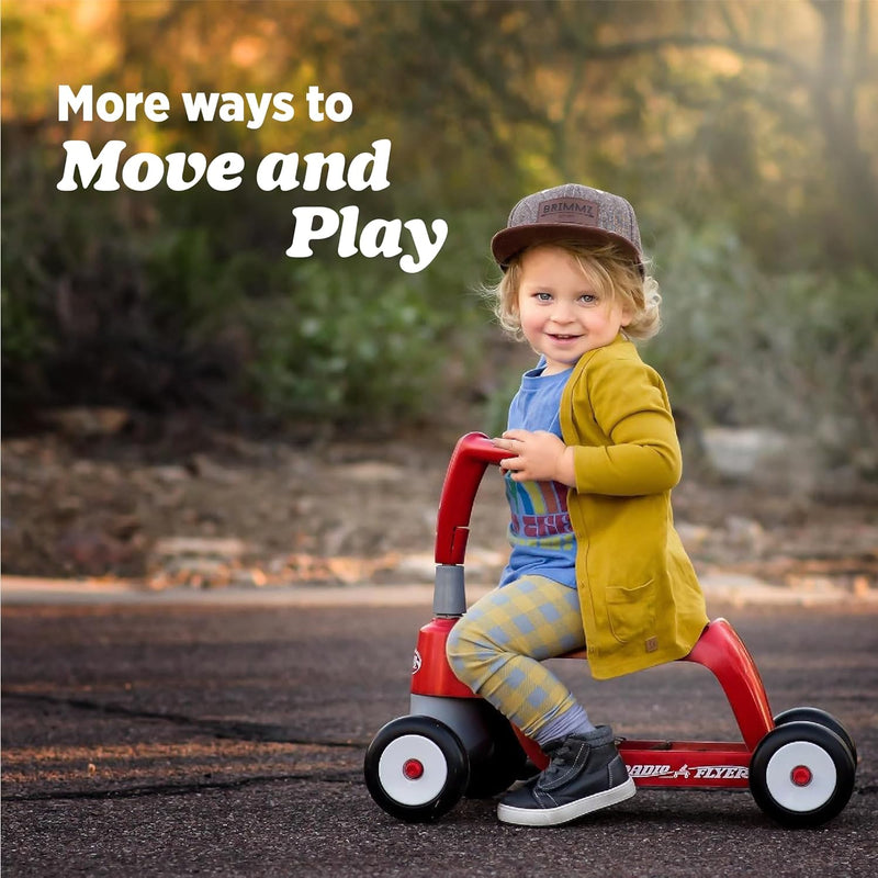 Radio Flyer Scoot 2 Scooter - 2-in-1 Ride-On and 4-Wheel Scooter for Kids Ages 1-4