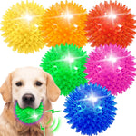 6 Pack 2.5" Light Up Squeaky Dog Balls, Spiky Dog Toy Balls for Puppy Small,Medium Dogs