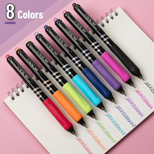 Mr. Pen- Retractable Gel Pens, 8 Pack, 0.7mm Fine Point Colorful Ink | Fast-Dry & Smooth Writing Pens for Note-Taking, Journaling, Office, School & Everyday Use