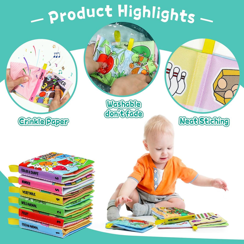 OKOOKO Soft Baby Books Set with 6 Themes for Newborns and Toddlers